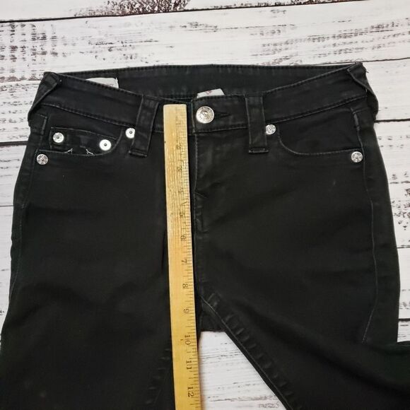 True Religion Halle Mid Rise Super skinny black jeans Size 28 - Picture 11 of 13